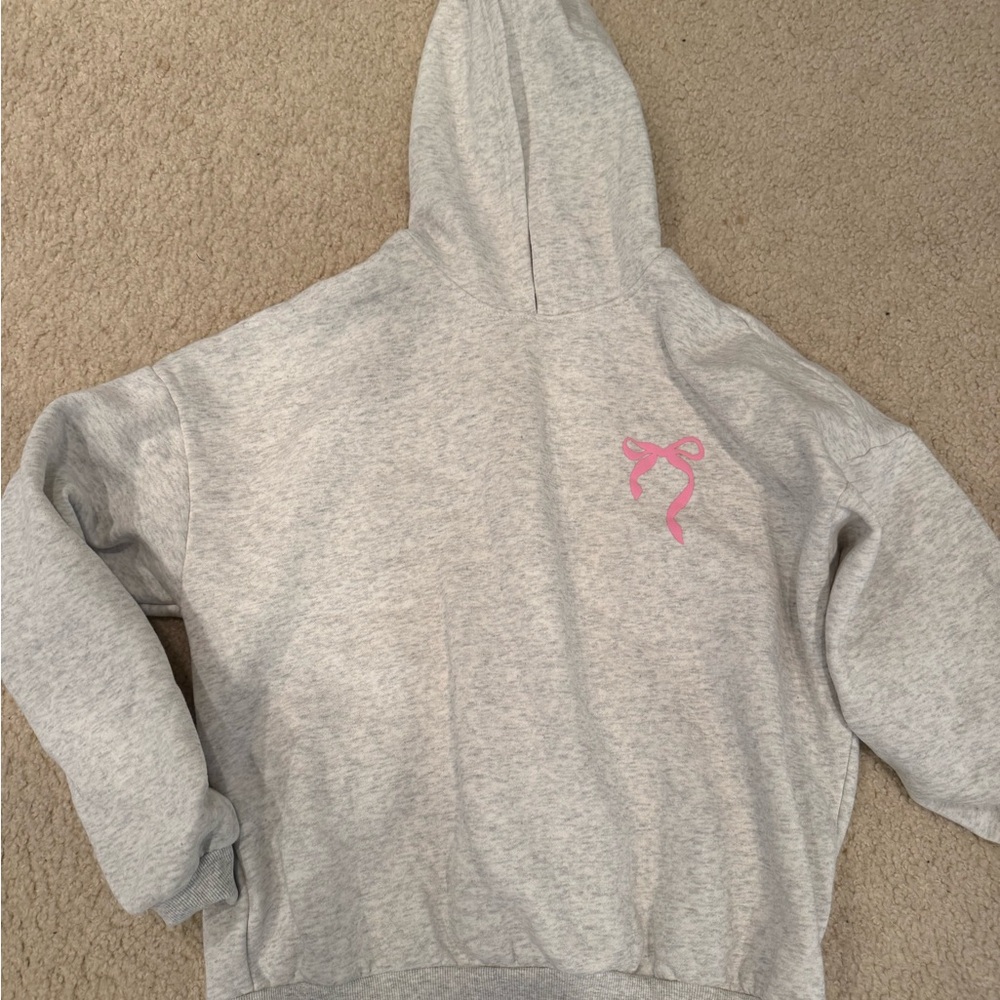 Edikted Gray Hoodie with Pink Detail